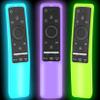 3 Pack Case Glow in The Dark Compatible with Samsung Smart TV Remote Controller BN59 Series, Silicone Cover Protector Shockproof Anti-Slip Skin Sleeve Green Blue Purple view 1
