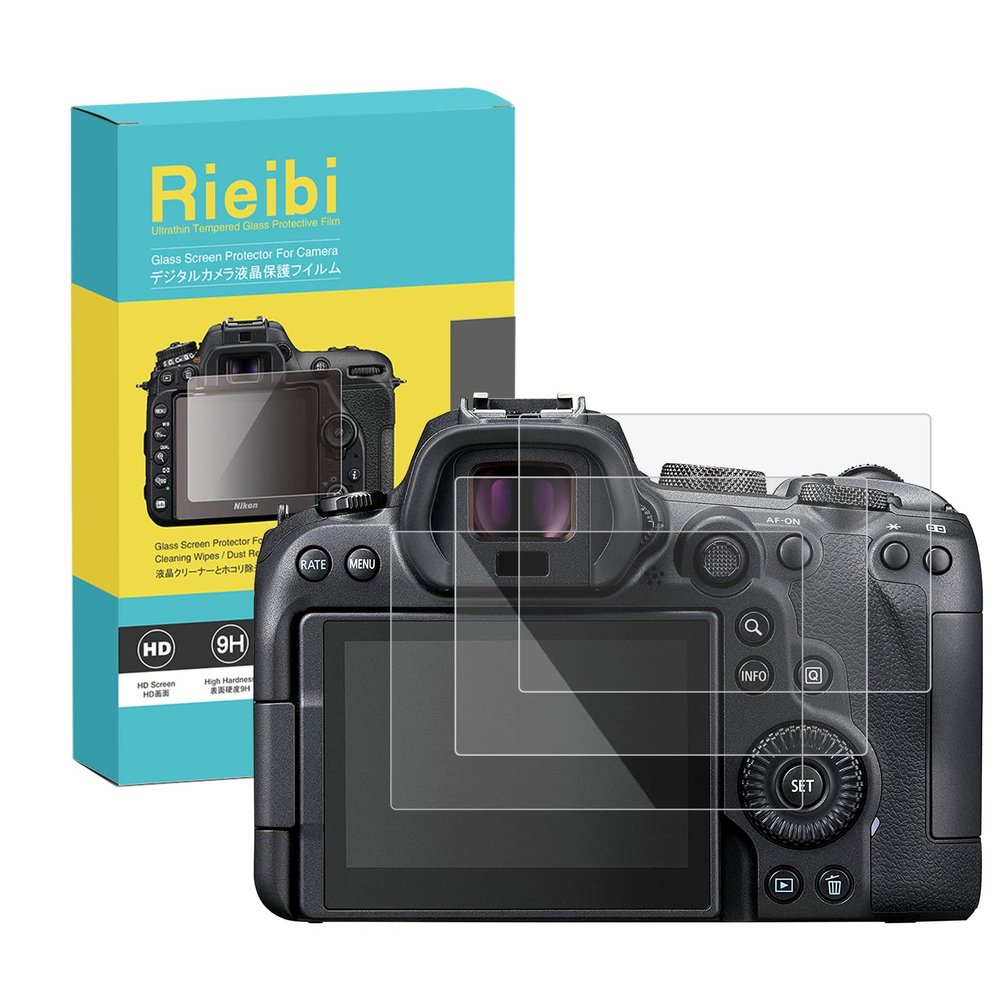 (3 Packs) Rieibi EOS R6 R7 Screen Protector - 0.33mm 9H Hardness Tempered Glass Film for Canon EOS R6 R7 EOSR6 EOSR7 - Anti-Fingerprint Anti-Scratch Ultra-Clear