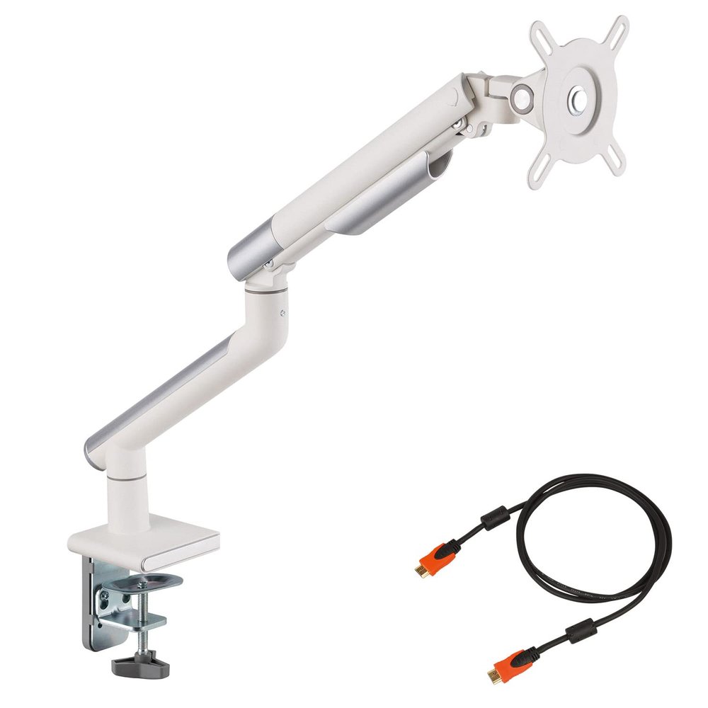 [Amazon Exclusive Brand] iggy DA112 Computer Monitor Arm, Adjustable Rising, Supports 13-32 Inches, Comfortable Work Monitor Arm, White