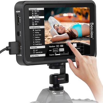 Desview 5.5 inch R5 Touch Screen DSLR Camera Field Monitor 4K HDMI Input/OutputHDR Full HD 1920x1080 IPS,3D-Lut Video Peaking Focus AssistHDMI Camera Field Monitor