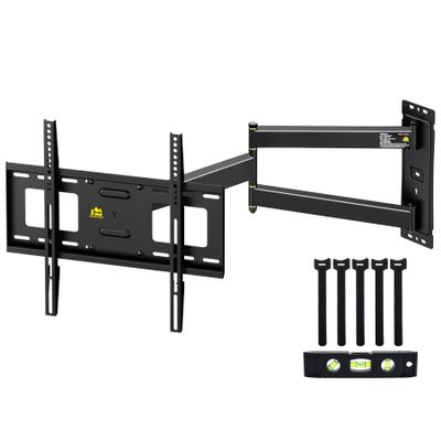 FORGING MOUNT Corner TV Wall Mount Long Arm TV Mount for 26"-65" TVs-Easy to Install Single Stud Design- 33" of Smooth Extension Plus Swivel,Tilt,Holds 99lbs,Universal Bracket Max VESA 400X400mm