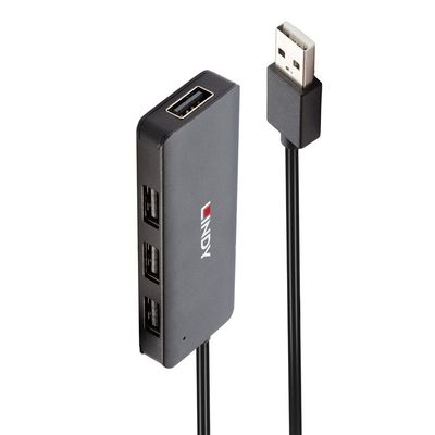Lindy 4 x USB 2.0, 480 MBit Black, 9988775