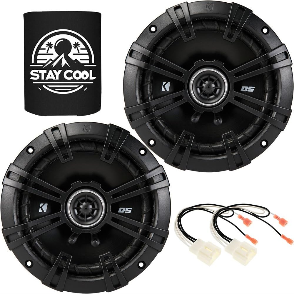 KICKER Speakers 6.5 inch for Ford Mustang 2015-2023 Upgrade Kit - Pair of DS Series with Harness, Coaxial 6 1/2 Car Audio Front Door or Rear Side Panel Speaker DSC650, 43DSC6504