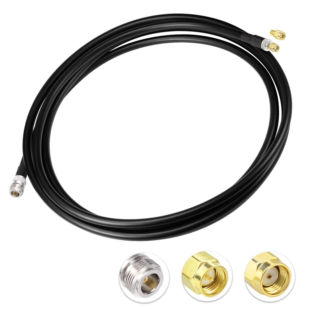 Bingfu Lora Antenna 10ft ALSR400 Ultra Low Loss RF Extention Cable - N Female to RP-SMA Male - with SMA Male Adapter Compatible with Helium HNT BOBCAT Miner SyncroBit Gateway Sensecap Hotspot Antennas