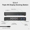 Plugable 12-in-1 USB C Triple Monitor Docking Station, Triple 4K Displays with 3X HDMI or 3X DisplayPort, Compatible with Mac, Windows, Thunderbolt, USB4, USB-C (100W PD, 6X USB Ports, Ethernet) view 2
