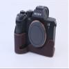 BolinUS A7M4 A7S3 A1 Case, Handmade Genuine Real Leather Half Camera Case Bag Cover for Sony Alpha 7IV /A7M4 /A7S III /A1 Bottom Opening Version + Hand Strap (Coffee) view 3