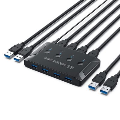NFHK KVM USB 3.0 Switch Selector 4 Port PCs Sharing 4 Devices for Keyboard Mouse Scanner Printer
