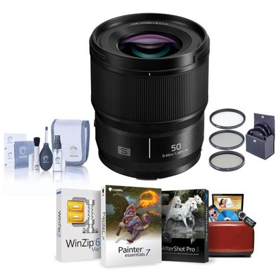 Panasonic LUMIX S 50mm f/1.8 Lens for L Mount, Bundle with ProOptic 67mm Filter Kit, Mac Software Kit, Filter Kit, Cleaning Kit