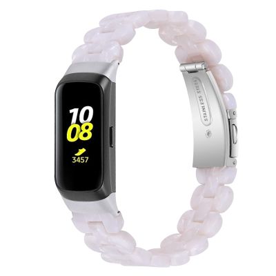 Compatible with Samsung Galaxy Fit SM-R370 Bands for Women Men, Adjustable Resin Replacement Watch Bands Straps Wristbands Bracelet Fit for Samsung Galaxy Fit Fitness Tracker (White)