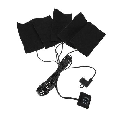 USB Electric Cloth Heater, USB Heating Pad for Coat, Five Portable Foldable Heater Pads Adjustable Temperature Heating Warmer Tool for Outdoor Winter Clothes Seat Pet Dogs and Cats Warmer