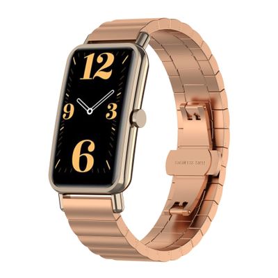 FitTurn Bands Compatible with Huawei Watch Fit mini Band Metal Stainless Steel Replacement WristBands for HW Watch Fit mini Smartwatch Accessories Strap Women Men (RoseGold)