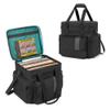 LoDrid Vinyl Record Storage Bag with 4 Boards Around and 2 Detachable Dividers, Holds Up to 60 LP Records, Travel Album Carrying Case with Separated Laptop Layer Up to 14, Bag Only, Black view 1