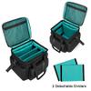 LoDrid Vinyl Record Storage Bag with 4 Boards Around and 2 Detachable Dividers, Holds Up to 60 LP Records, Travel Album Carrying Case with Separated Laptop Layer Up to 14, Bag Only, Black view 3