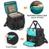 LoDrid Vinyl Record Storage Bag with 4 Boards Around and 2 Detachable Dividers, Holds Up to 60 LP Records, Travel Album Carrying Case with Separated Laptop Layer Up to 14, Bag Only, Black view 4