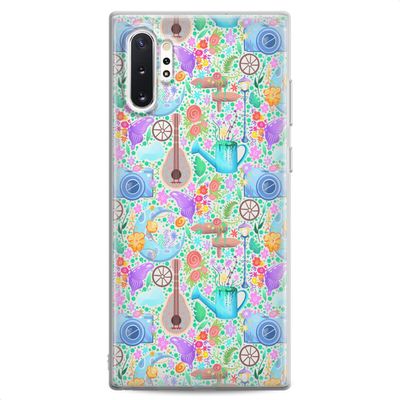 Cavka Case Compatible with Samsung S25 S24 S23 FE S22 Plus S21 Ultra S20+ S10e Note 20 S9 Floral Lightweight Blooming Bikes Camera Print Silicone Flexible Design Flowers Bicycle Clear Slim fit