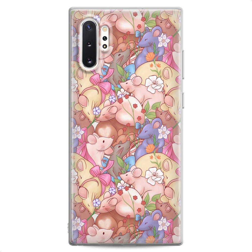 Cavka Case Compatible with Samsung S25 S24 S23 FE S22 Plus S21 Ultra S20+ S10e Note 20 S9 Design Flexible Bows Animal Mouse Mice Print Clear Cute Spikelet Silicone Lightweight Slim fit