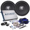 3pkg - Pair of HFX12D4 12" Subwoofer + ZG-1200.1D Monoblock Amplifier + AKK44 Amplifier Kit view 1