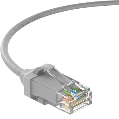 InstallerParts (10 Pack Ethernet Cable CAT6 28AWG Booted Slim Cable 1 FT Gray - Professional Series - 10Gigabit/Sec Network/High Speed Internet Cable, 550MHZ