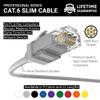InstallerParts (10 Pack Ethernet Cable CAT6 28AWG Booted Slim Cable 1 FT Gray - Professional Series - 10Gigabit/Sec Network/High Speed Internet Cable, 550MHZ view 2