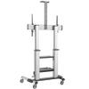 Tripp Lite Mobile TV Stand with Height-Adjusting Microbrial Resistant Crank Handle, LED/OLED/LCD Flat Screen Monitors, 60  100 Televisions, Shelf & Locking Wheels, 5-Year Warranty (DMCS60100XXCK) view 2