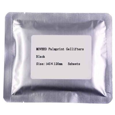 CSI Fingerprint/Palmprint Gel Lifters, Picking Up Latent Fingerprint Impressions, Crime Scene Forensic Supply, 5 pcs/Pack (Black Palmprint 140120mm)