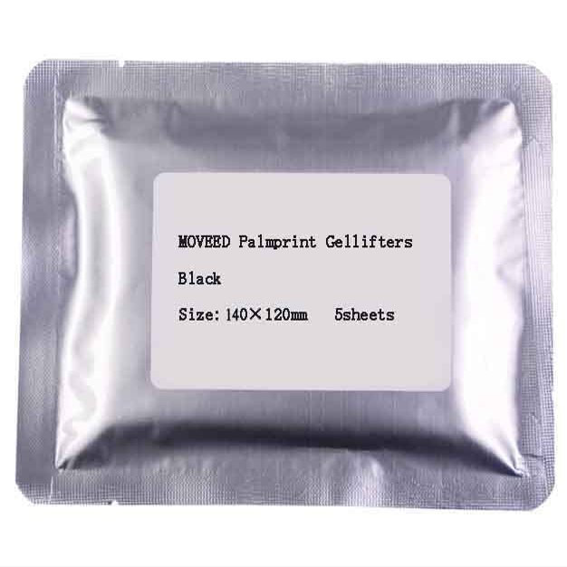 CSI Fingerprint/Palmprint Gel Lifters, Picking Up Latent Fingerprint Impressions, Crime Scene Forensic Supply, 5 pcs/Pack (Black Palmprint 140120mm)