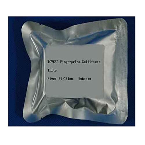 CSI Fingerprint/Palmprint Gel Lifters, Picking Up Latent Fingerprint Impressions, Crime Scene Forensic Supply, 5 pcs/Pack (White Fingerprint 5151mm)