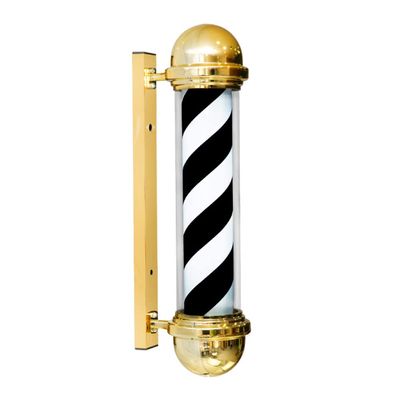 ZZYYZZ 25" Barber Pole Light, Gold Barble Pole, for Indoor Outdoor Outside