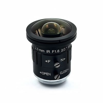 4K Fisheye Lens CS Mount 8MP 2.5mm 2/3" F1.6 190 Degree Mono-Focal CCTV Lens for 4K CCTV Camera