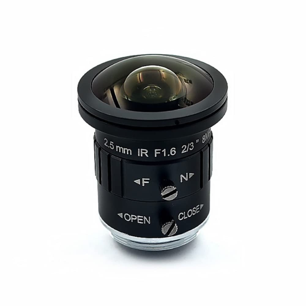 4K Fisheye Lens CS Mount 8MP 2.5mm 2/3" F1.6 190 Degree Mono-Focal CCTV Lens for 4K CCTV Camera