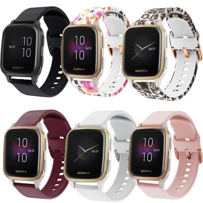 ViCRiOR Bands Compatible with Garmin Venu/Venu Sq/Venu Sq 2 / Venu 2 Plus Smart Watch, 6PCS Soft Silicone Fadeless Pattern Printed Replacement Band for Garmin Vivoactive 5 3 / Vivomove Luxe HR