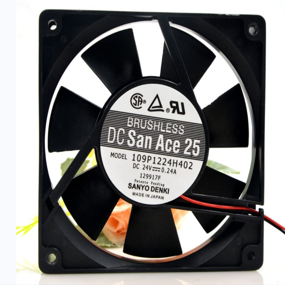 109P1224H402 120x120x25mm 24V 0.24A 3150RPM 108CFM 2-Wire Cooling Fan