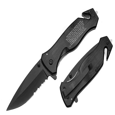 Blue Steel EDC Cool Pocket Knife, SpeedSafe with Liner Lock, Pocketclip, Glass Breaker, Seatbelt Cutter (Black)