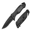 Blue Steel EDC Cool Pocket Knife, SpeedSafe with Liner Lock, Pocketclip, Glass Breaker, Seatbelt Cutter (Black) view 1
