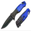 Blue Steel EDC Cool Pocket Knife, SpeedSafe with Liner Lock, Pocketclip, Glass Breaker, Seatbelt Cutter (Blue) view 1