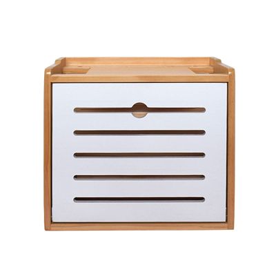 Cable Management Box Multi-function Cable Management Box Wooden Router Storage Box Cord Organizer Box and Cover for TV Wires, Router, USB Hub and Power Strip for TV Computer Hide Power Strips Cords