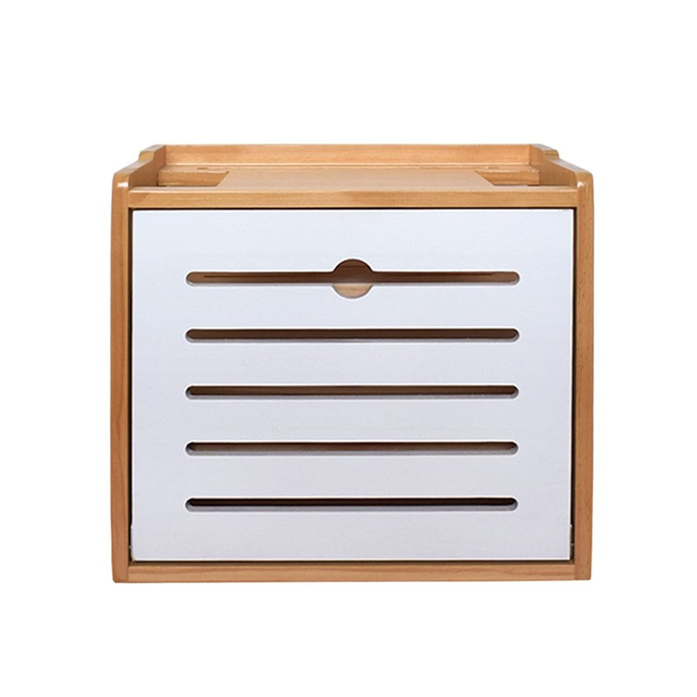 Cable Management Box Multi-function Cable Management Box Wooden Router Storage Box Cord Organizer Box and Cover for TV Wires, Router, USB Hub and Power Strip for TV Computer Hide Power Strips Cords