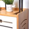 Cable Management Box Multi-function Cable Management Box Wooden Router Storage Box Cord Organizer Box and Cover for TV Wires, Router, USB Hub and Power Strip for TV Computer Hide Power Strips Cords view 4
