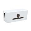 Cable Management Box Large Capacity Power Strips or Surge Protectors Removable Plastic Cable Management Box Cable Organizer Box with Front and Sides Opening, White/grey for TV Computer Hide Power Stri view 1