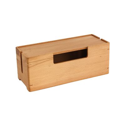 Cable Management Box Wood Cord Organizer Box Desktop Tidy Power Strip Anti Dust Box Cable Organizer for Cable and Cord Management , Surge Protection and Children Safety for TV Computer Hide Power Stri
