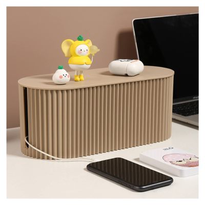 Cable Management Box Large Capacity Socket Wire Storage Box Desktop Hider Cord Organizer Box Stylish Cord Organizer for Home and Office, Water Ripples Box Body for TV Computer Hide Power Strips Cords