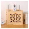 Cable Management Box Wooden Cable Tidy Box Router Storage Box Home Wire Management Storage Box Storage Wires Keeper Holder with Hydraulic Hinge and Handle for TV Computer Hide Power Strips Cords