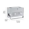 Cable Management Box Multifunctional Wireless Router Storage Box Large Cable Management Box with Cover Detachable Home Office Power Strip Storage Box, White/grey for TV Computer Hide Power Strips Cord view 2