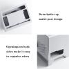 Cable Management Box Multifunctional Wireless Router Storage Box Large Cable Management Box with Cover Detachable Home Office Power Strip Storage Box, White/grey for TV Computer Hide Power Strips Cord view 3