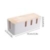 Cable Management Box Large Plastic Cord Organizer Box White Cable Management Box with Bamboo Cover Desk Cable Management Solution to Hide & Conceal Power Strips for TV Computer Hide Power Strips Cords view 2