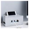 Cable Management Box Removable Cable Management Boxes Organizer Household Cable Power Plug Storage Box Cable Organizer Box with Phone Stand, White/grey for TV Computer Hide Power Strips Cords view 1