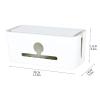 Cable Management Box Large Capacity Power Strips or Surge Protectors Removable Plastic Cable Management Box Cable Organizer Box with Front and Sides Opening, White/grey for TV Computer Hide Power Stri view 2
