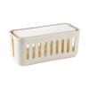 Cable Management Box Home Cable Power Plug Storage Box Desktop Cable Management Boxes Organizer Simple Cord Organizer Box with Three-sided Hollow, White/gray for TV Computer Hide Power Strips Cords