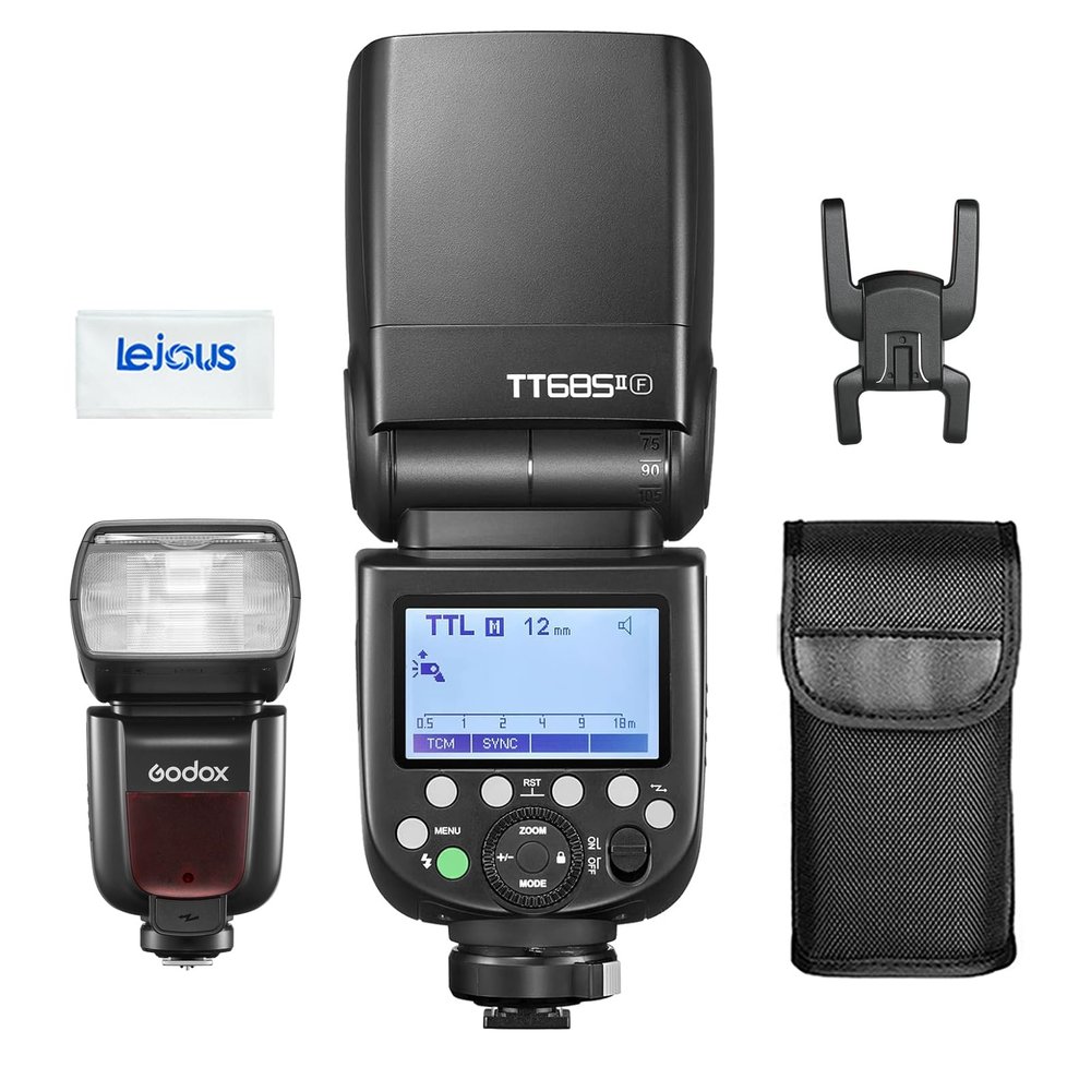 Godox TT685II-F Flash for Fuji, TTL Camera Flash Speedlite, High-Speed Sync, 2.4G Wireless X System GN60, TCM Instant Conversion, Quick Release Lock