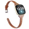 Minyee Compatible with Fitbit Versa 4/Versa 3/Sense 2/Sense Band for Women, Slim & Thin Leather Straps Bracelet Wristband for Fitbit Versa 4/ Fitbit Sense Smartwatch, Brown view 1